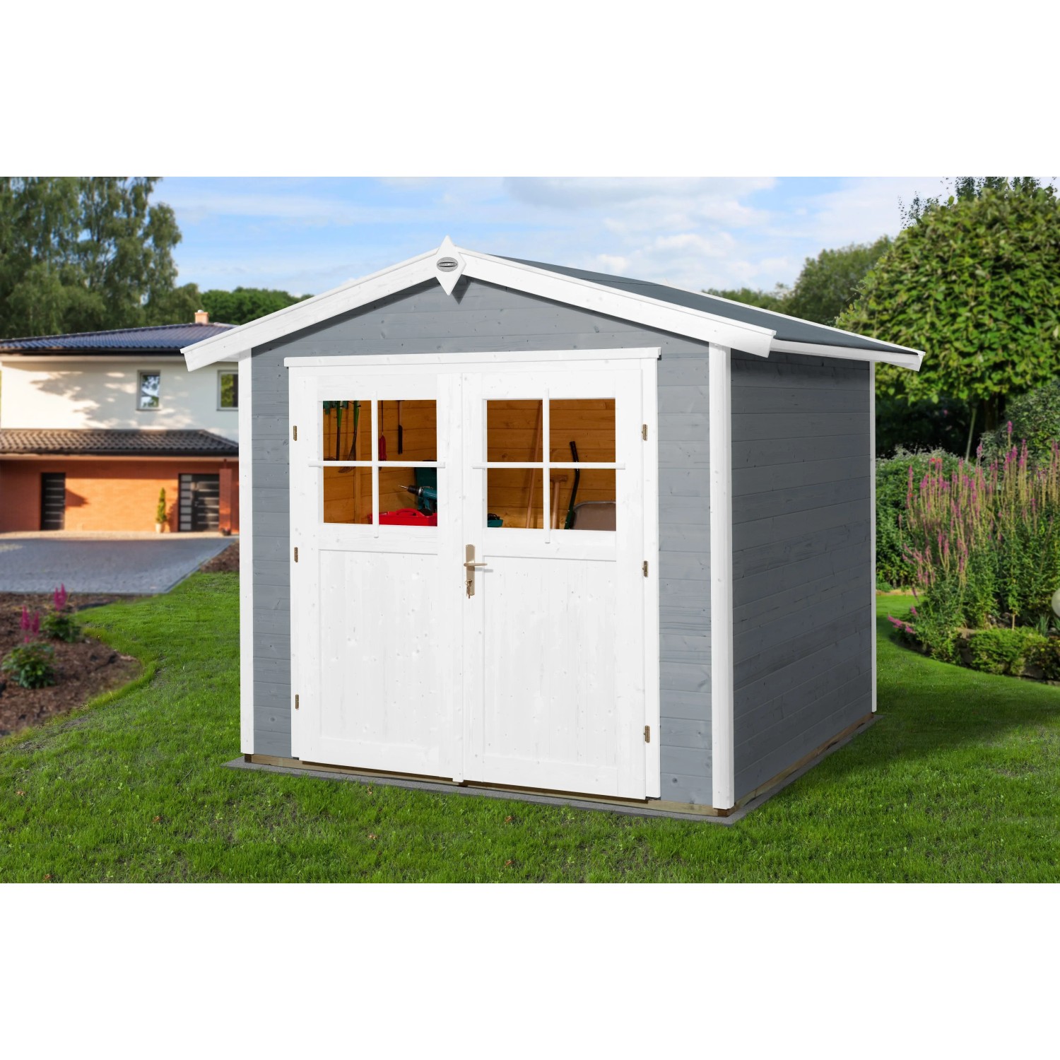 OBI Outdoor Living Holz-Gartenhaus Monza Satteldach Lasiert 205 cm x 229 cm