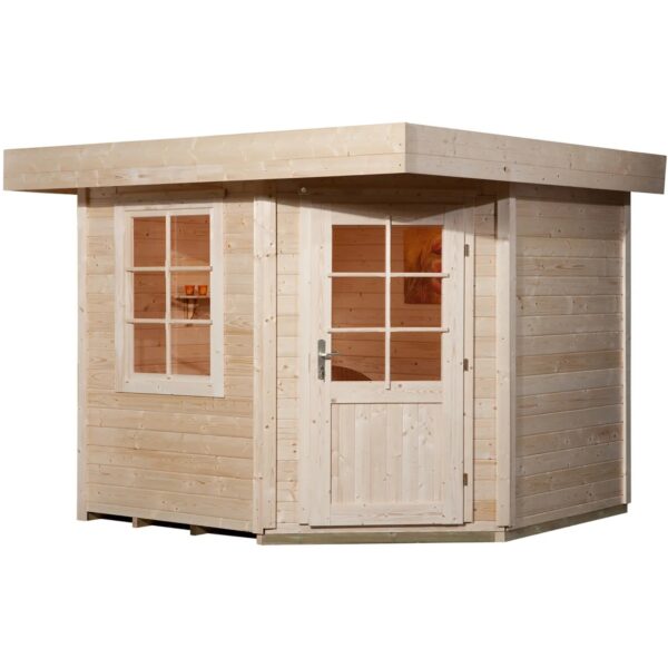 Weka Holz-Gartenhaus Flachdach Unbehandelt 238 cm x 278 cm