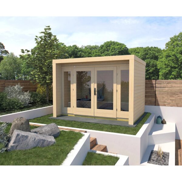 Weka Holz-Gartenhaus Flachdach Unbehandelt 305 cm x 250 cm Weka Holz-Gartenhaus Flachdach Unbehandelt 305 cm x 250 cm