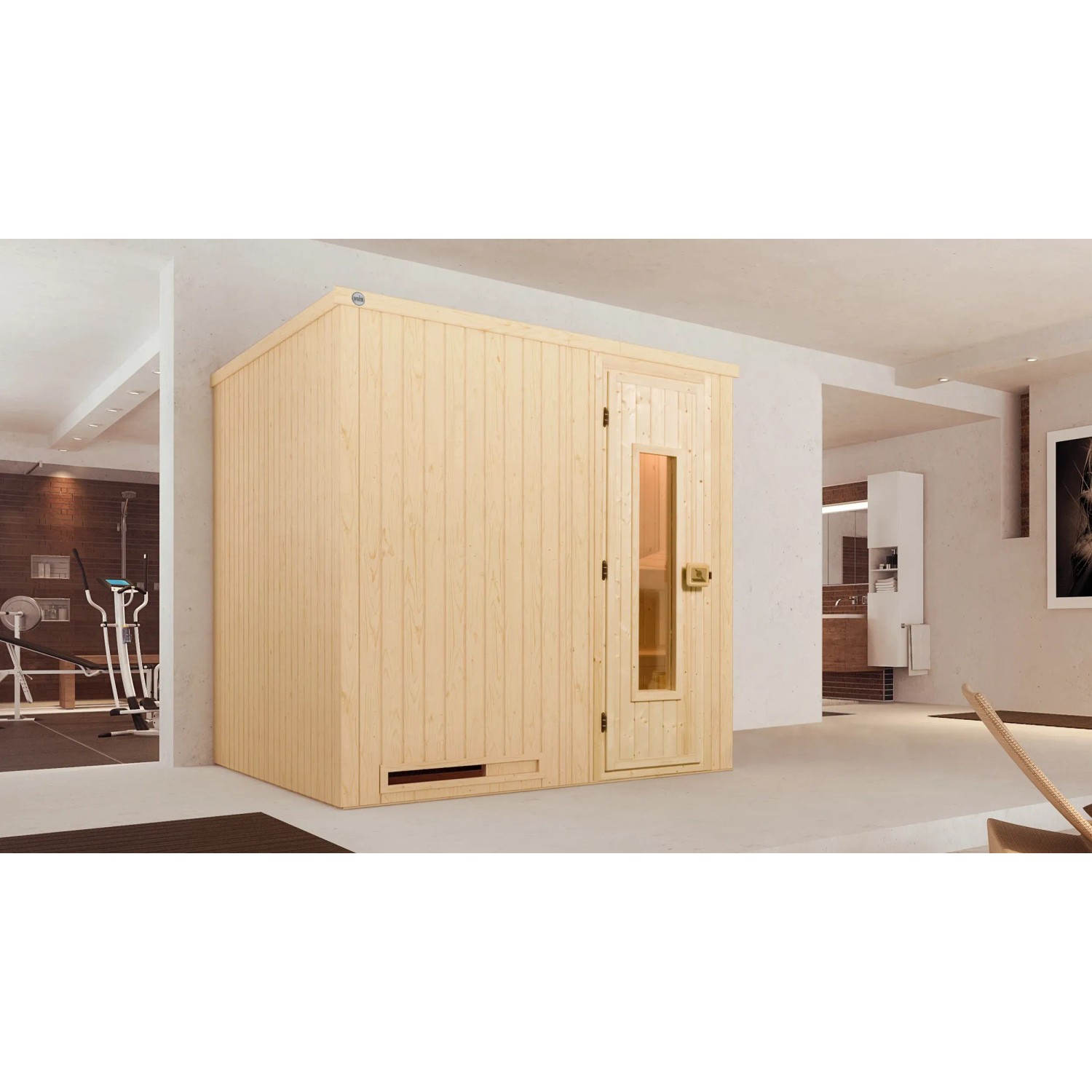 Weka Elementsauna Halmstad 2 Sparset 5,4 kW Kompakt Holztür