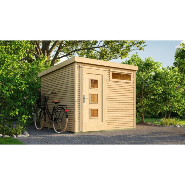 Weka Holz-Gartenhaus WekaLine Flachdach Unbehandelt 248 cm x 253 cm Weka Holz-Gartenhaus WekaLine Flachdach Unbehandelt 248 cm x 253 cm