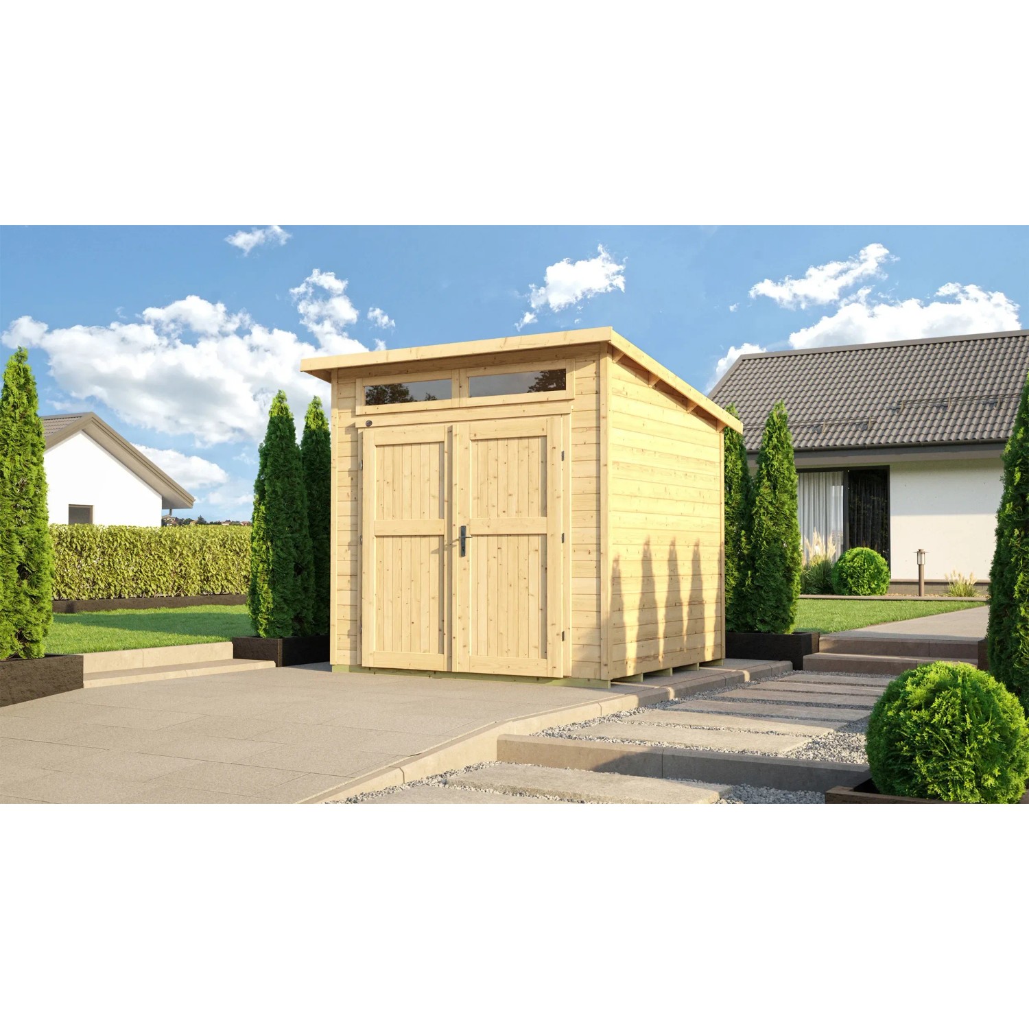 Weka Holz-Gartenhaus Weka Gartenhaus 264 Pultdach Unbehandelt 285 cm