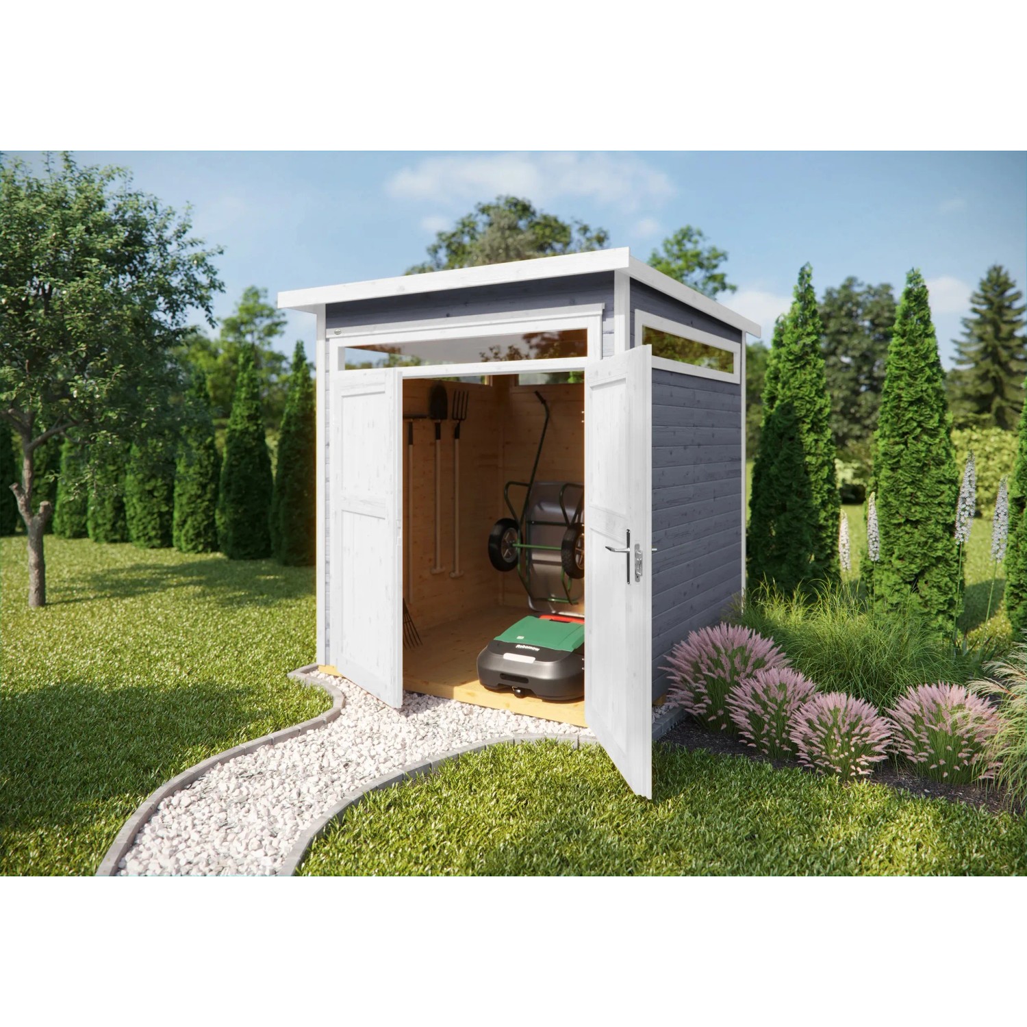 Weka Holz-Gartenhaus Gartenhaus 265 Flachdach Lasiert 161 cm