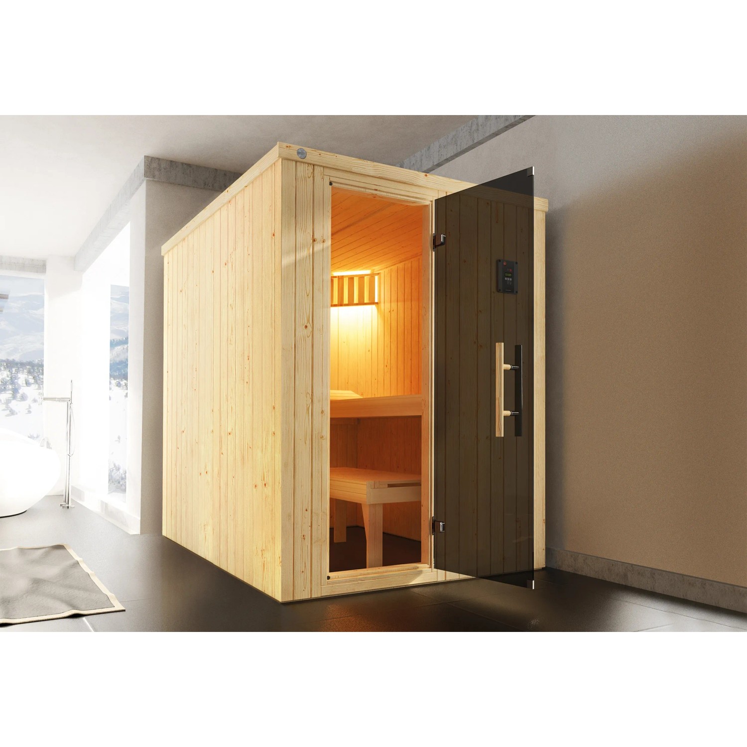 Weka Elementsauna Kaarina 1 Sparset 4,5 kW OS Glastür