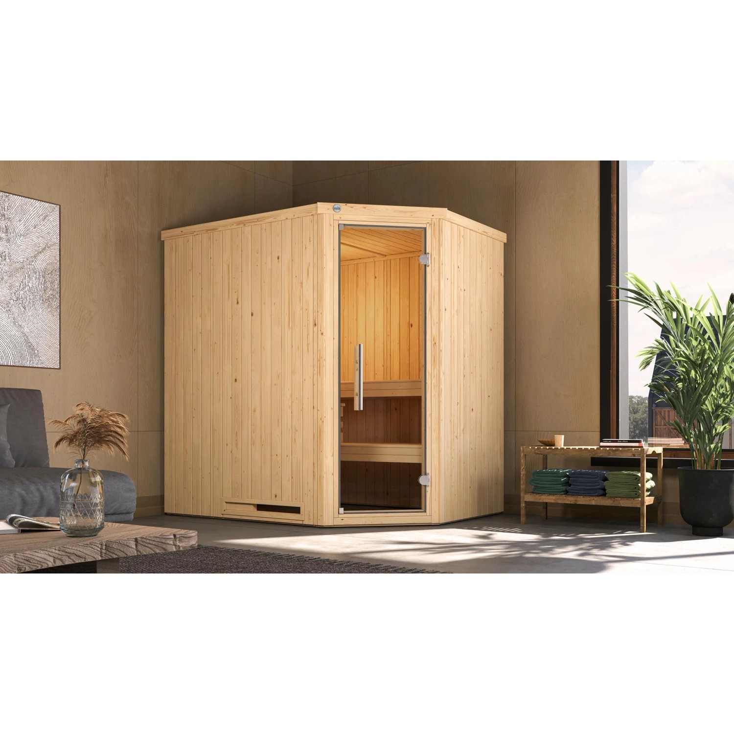 Weka Elementsauna Varberg 1 Sparset 4,5 kW OS Glastür