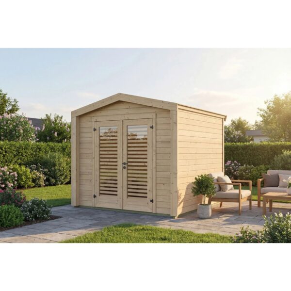 Weka Holz-Gartenhaus Killarney Satteldach Natur Unbehandelt 261 cm x 263 cm