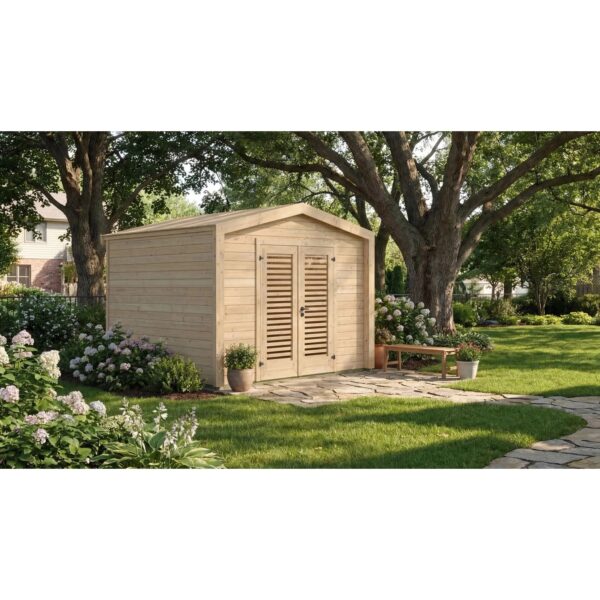 Weka Holz-Gartenhaus Killarney Satteldach Natur Unbehandelt 311 cm x 313 cm