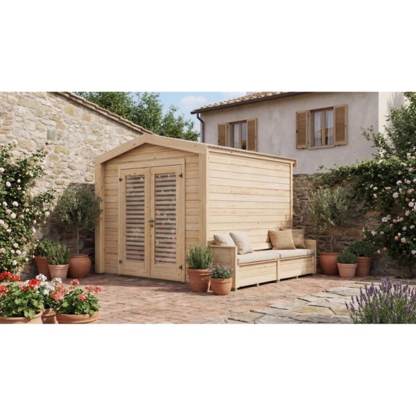 Weka Holz-Gartenhaus Killarney Satteldach Natur Unbehandelt 307 cm x 263 cm