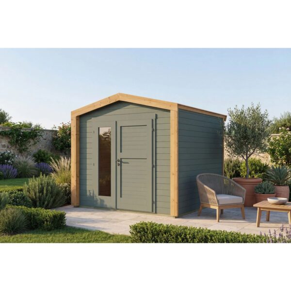 Weka Holz-Gartenhaus Killarney Satteldach Grau-Grün Lasiert 261 cm x 263 cm Weka Holz-Gartenhaus Killarney Satteldach Grau-Grün Lasiert 261 cm x 263 cm