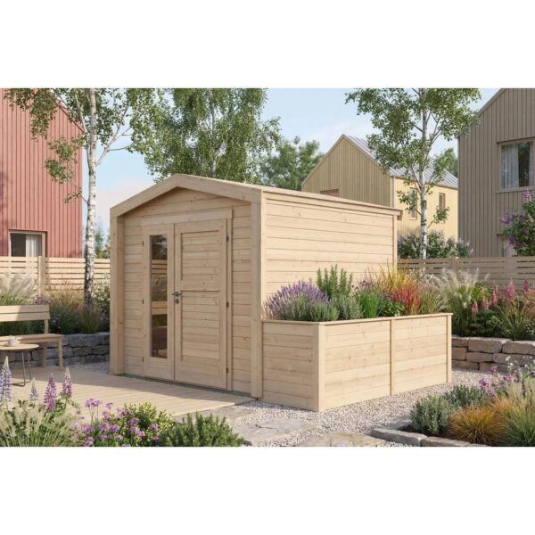 Weka Holz-Gartenhaus Killarney Satteldach Natur Unbehandelt 334 cm x 263 cm
