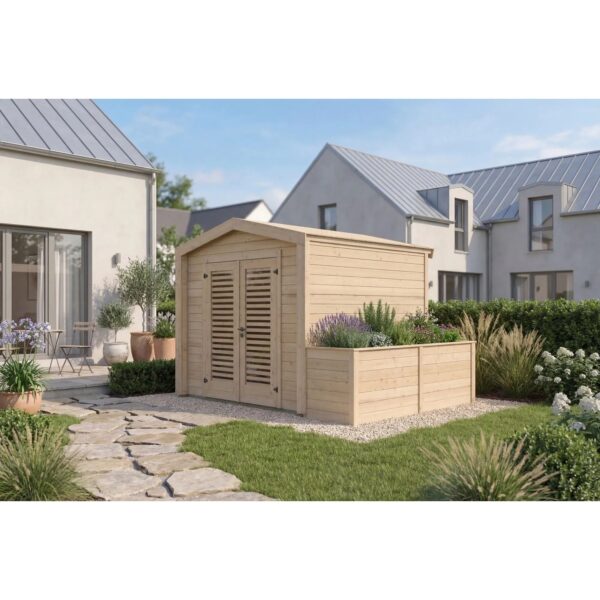 Weka Holz-Gartenhaus Killarney Satteldach Natur Unbehandelt 334 cm x 263 cm