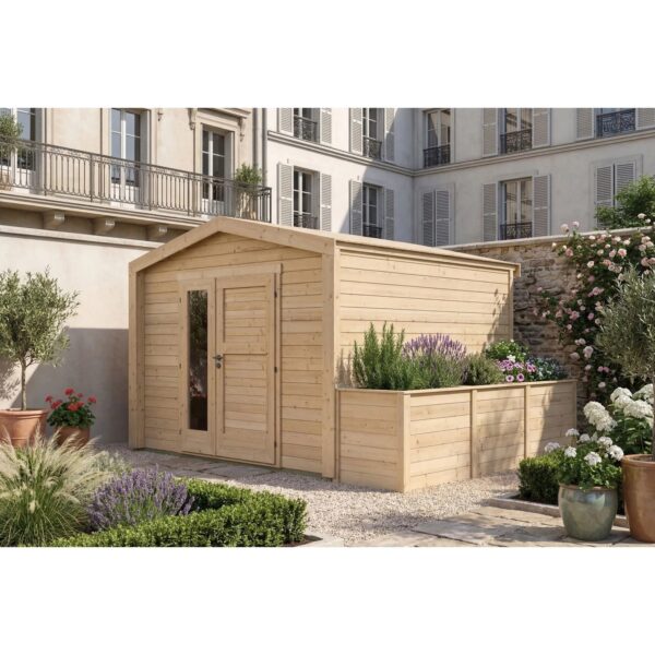 Weka Holz-Gartenhaus Killarney Satteldach Natur Unbehandelt 384 cm x 313 cm Weka Holz-Gartenhaus Killarney Satteldach Natur Unbehandelt 384 cm x 313 cm