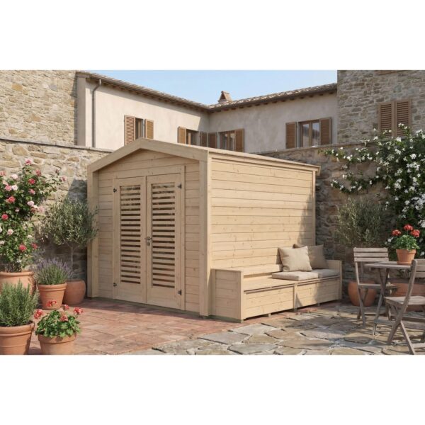 Weka Holz-Gartenhaus Killarney Satteldach Natur Unbehandelt 308 cm x 263 cm Weka Holz-Gartenhaus Killarney Satteldach Natur Unbehandelt 308 cm x 263 cm