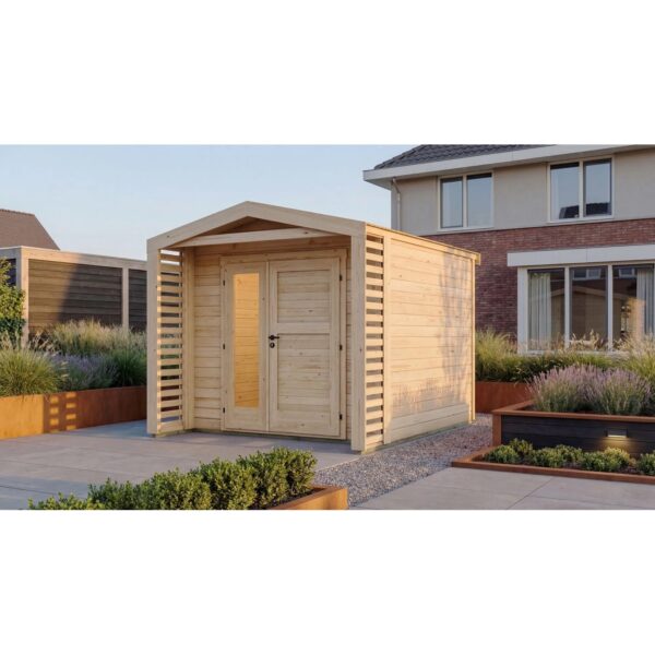 Weka Holz-Gartenhaus Killarney Satteldach Natur Unbehandelt 311 cm x 363 cm