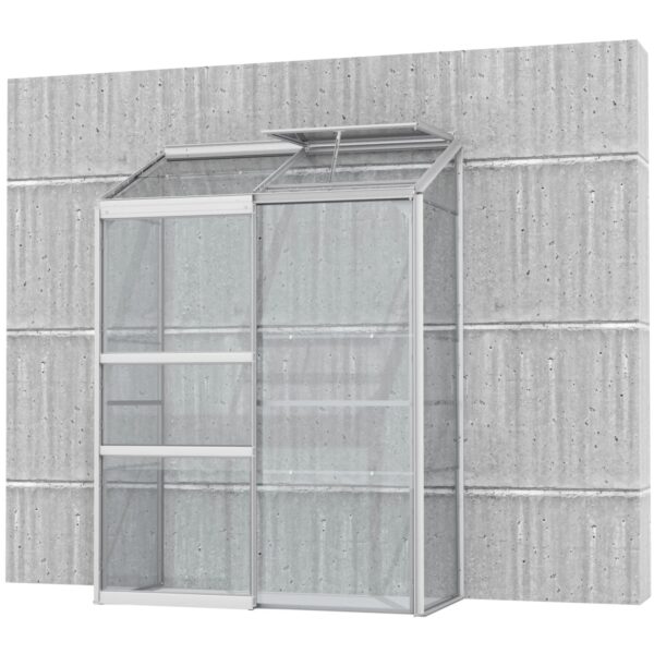 Vitavia Anlehn-Gewächshaus Ida 900 ESG 3 mm Aluminium 130,6 x 182,3 x 68,8 cm