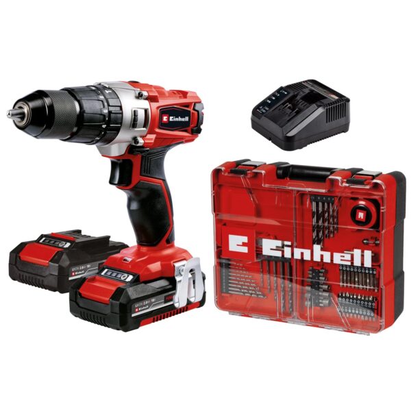 Einhell 18 V Akku-Schlagbohrschrauber TE-CD 18 inkl. 2 Ah Akkus mit Koffer