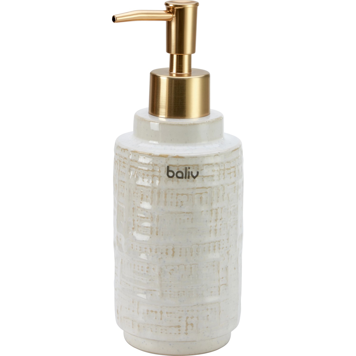 baliv Cosy Wave trend Seifenspender Keramik Beige-Gold