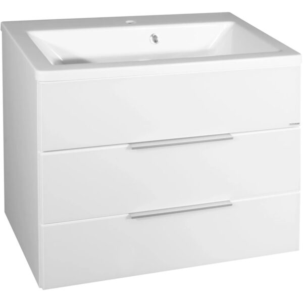 Fackelmann Waschbeckenunterbau 79,5 cm Kara Weiß 2 Schubladen Fackelmann Waschbeckenunterbau 79,5 cm Kara Weiß 2 Schubladen