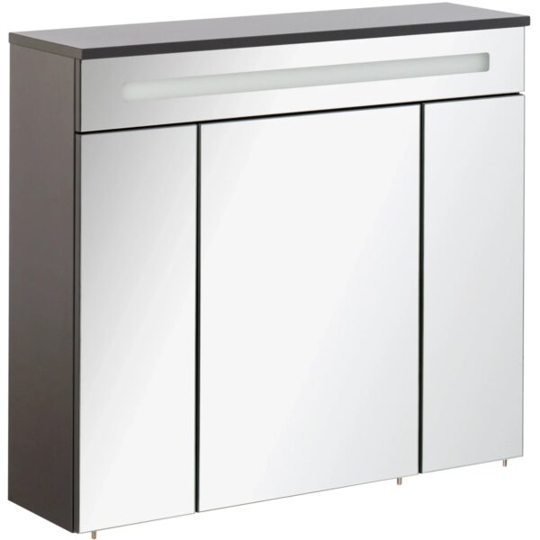 Fackelmann Badmöbel Spiegelschrank Kara Anthrazit 80 cm mit Softclose Türen