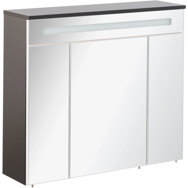 Fackelmann Badmöbel Spiegelschrank Kara Anthrazit 80 cm mit Softclose Türen Fackelmann Badmöbel Spiegelschrank Kara Anthrazit 80 cm mit Softclose Türen
