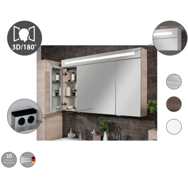 Fackelmann Badmöbel Spiegelschrank B.Clever Weiß 90 cm Softclose Türen