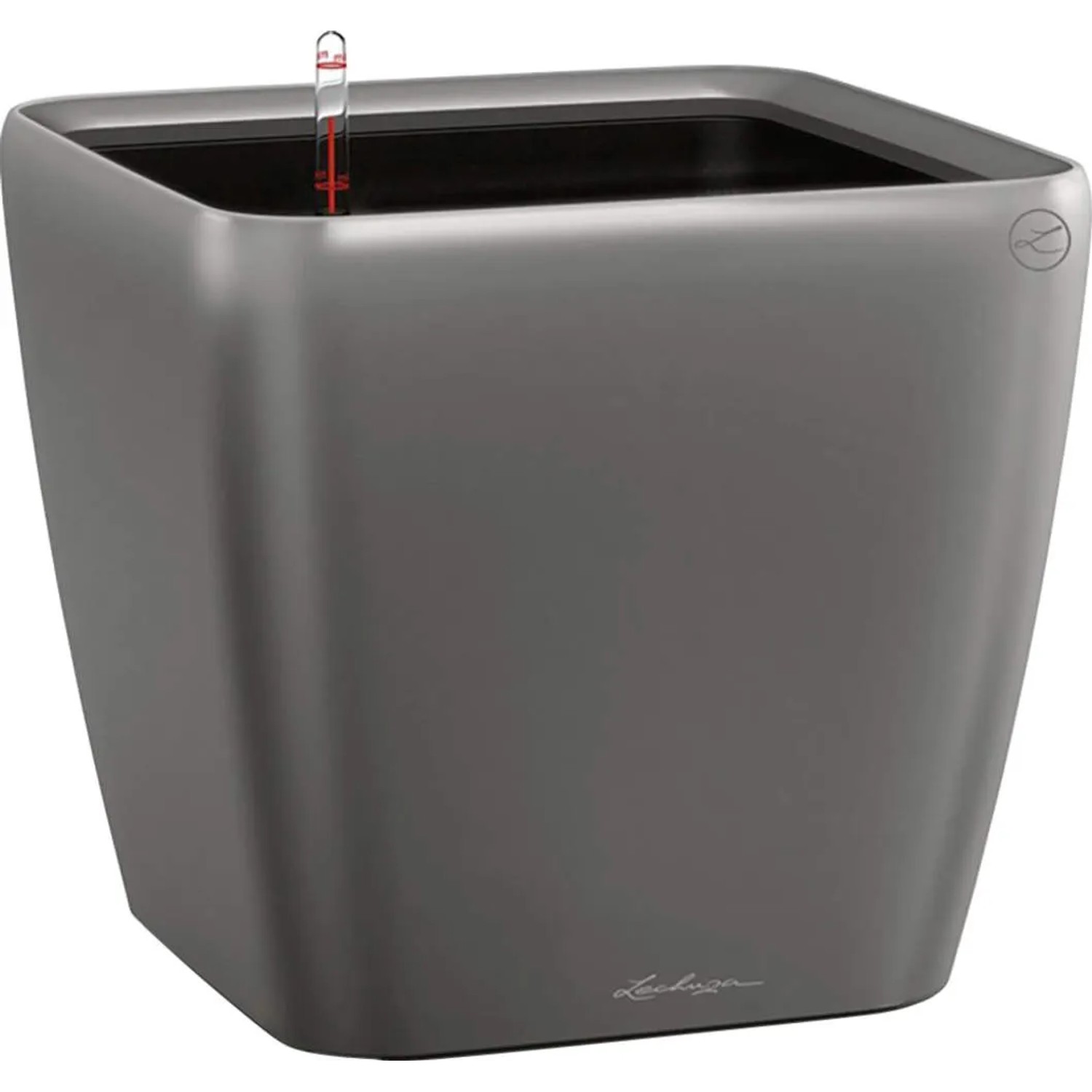 Lechuza® Pflanzgefäß Quadro Premium LS 22 cm x 22 cm x 21 cm Anthrazit metallic