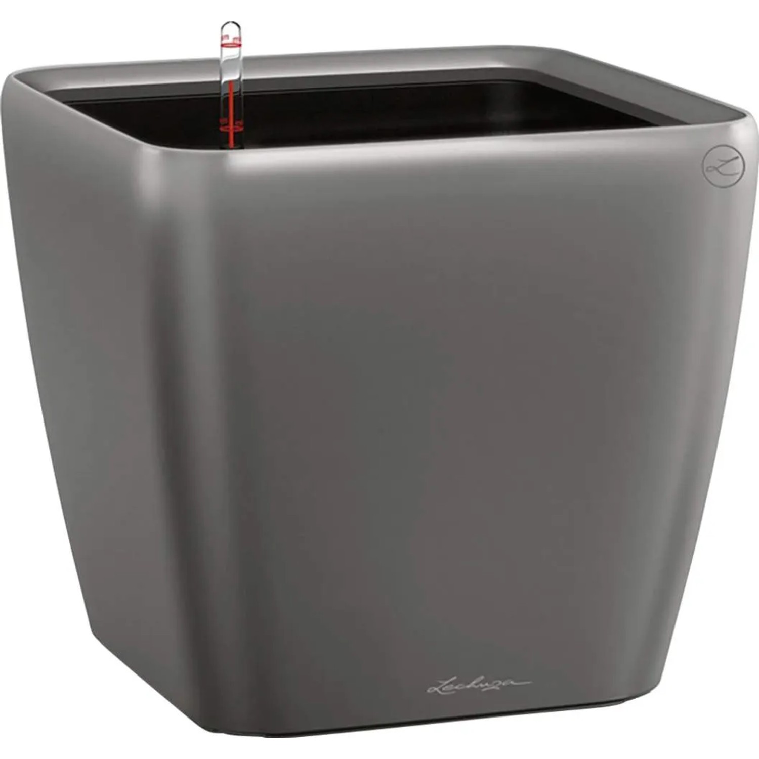 Lechuza® Pflanzgefäß Quadro Premium LS 28 cm x 28 cm x 26 cm Anthrazit metallic