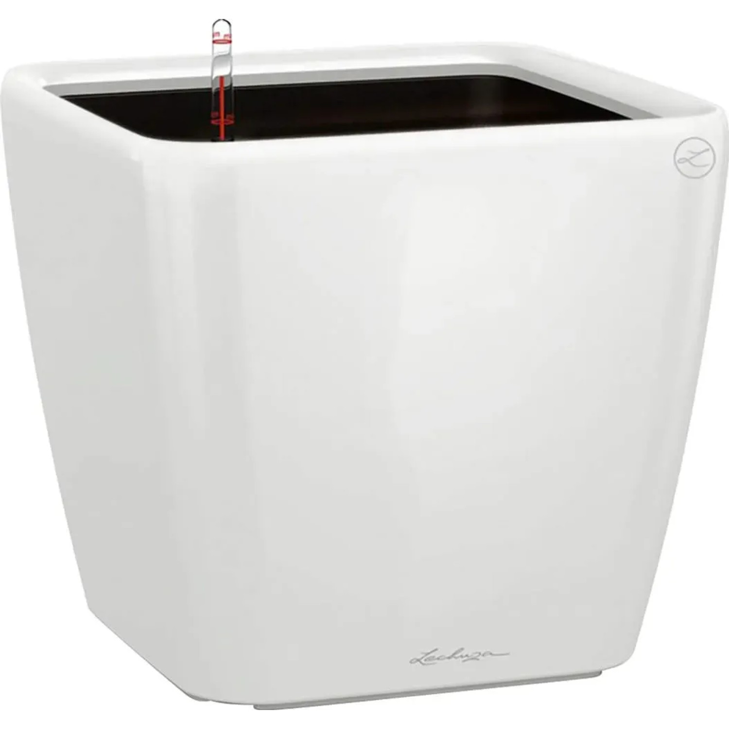 Lechuza® Pflanzgefäß Quadro Premium LS 43 cm x 43 cm x 40 cm Weiß hochglanz