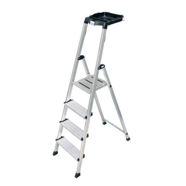 Krause Secury Stufen-Steh-Leiter 4 Stufen mit MultiGrip-System