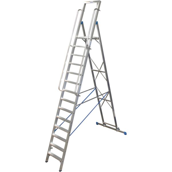 Krause Stufen-Stehlleiter mit großer Standplattform 14 Stufen Krause Stufen-Stehlleiter mit großer Standplattform 14 Stufen
