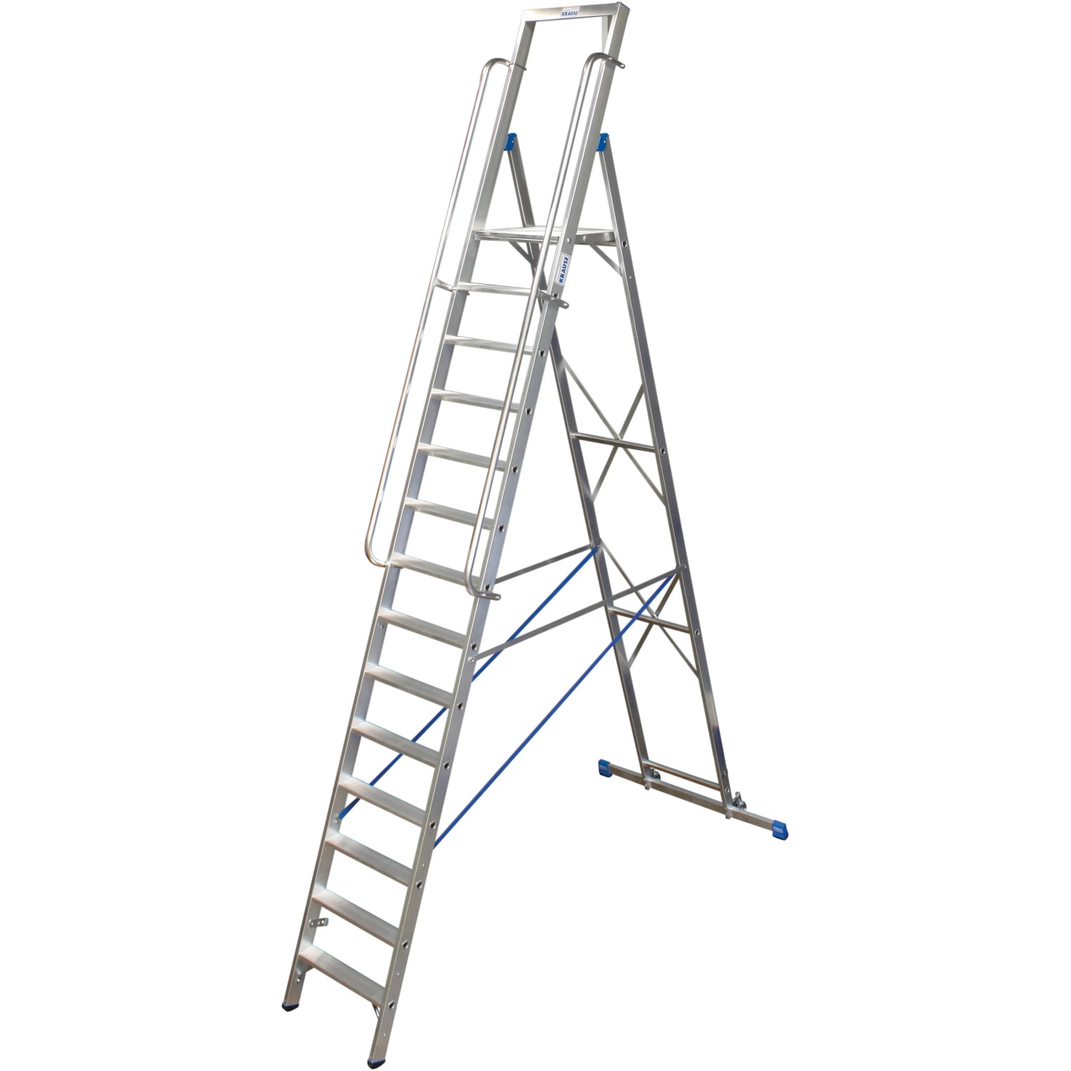 Krause Stufen-Stehlleiter mit großer Standplattform 14 Stufen