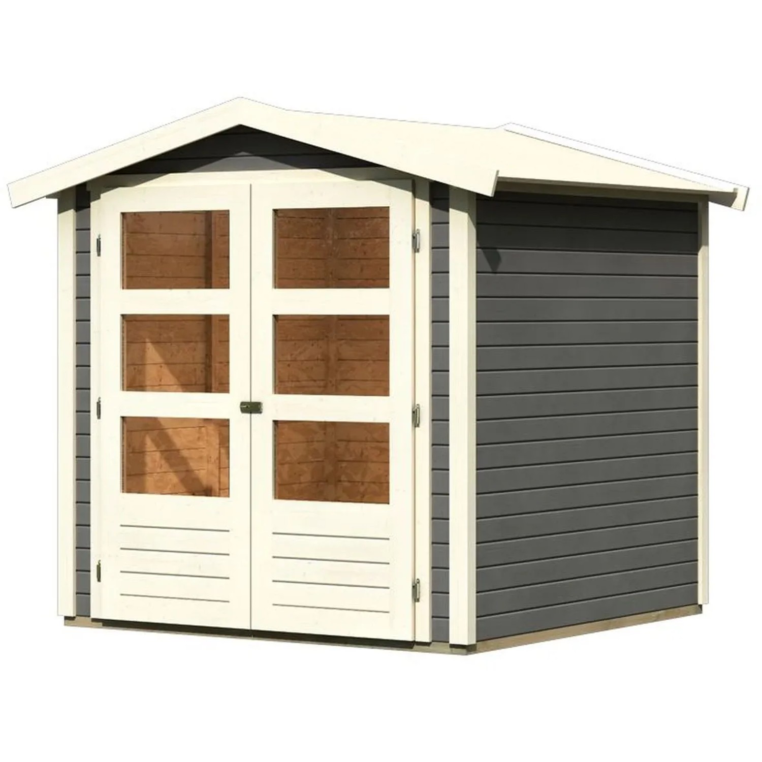Karibu Holz-Gartenhaus Aesch Satteldach Unbehandelt 182 cm x 182 cm