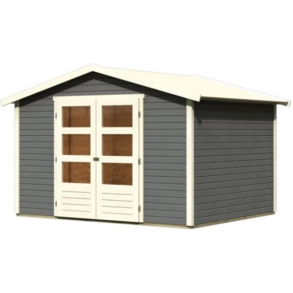 Karibu Holz-Gartenhaus Aesch Satteldach Lackiert 242 cm x 242 cm