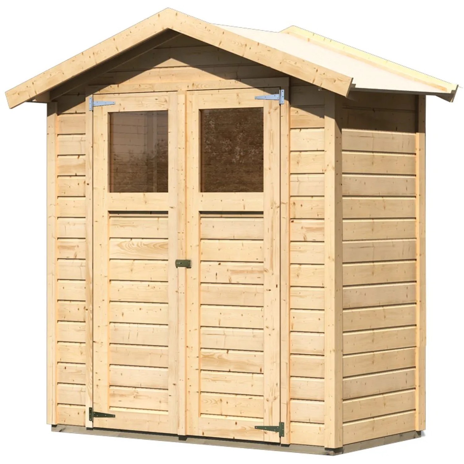 Karibu Holz-Gartenhaus Rom Satteldach Unbehandelt 177 cm x 89.5 cm