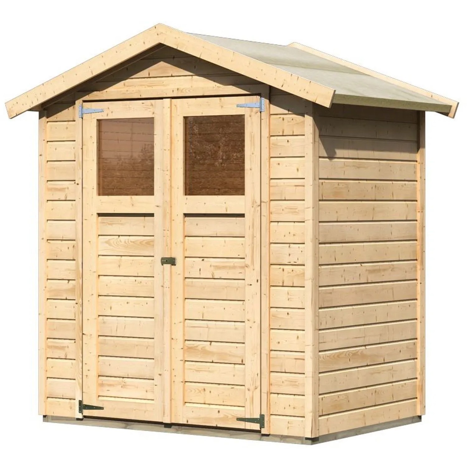Karibu Holz-Gartenhaus Rom Satteldach Unbehandelt 177 cm x 120 cm