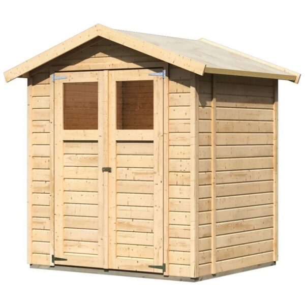 Karibu Holz-Gartenhaus Rom Satteldach Unbehandelt 177 cm x 149 cm Karibu Holz-Gartenhaus Rom Satteldach Unbehandelt 177 cm x 149 cm