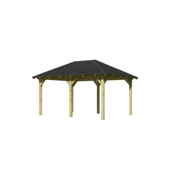 CHILLROI Pavillon Jalingo 2 Set KDI Inklusive Schindeln Schwarz Premium