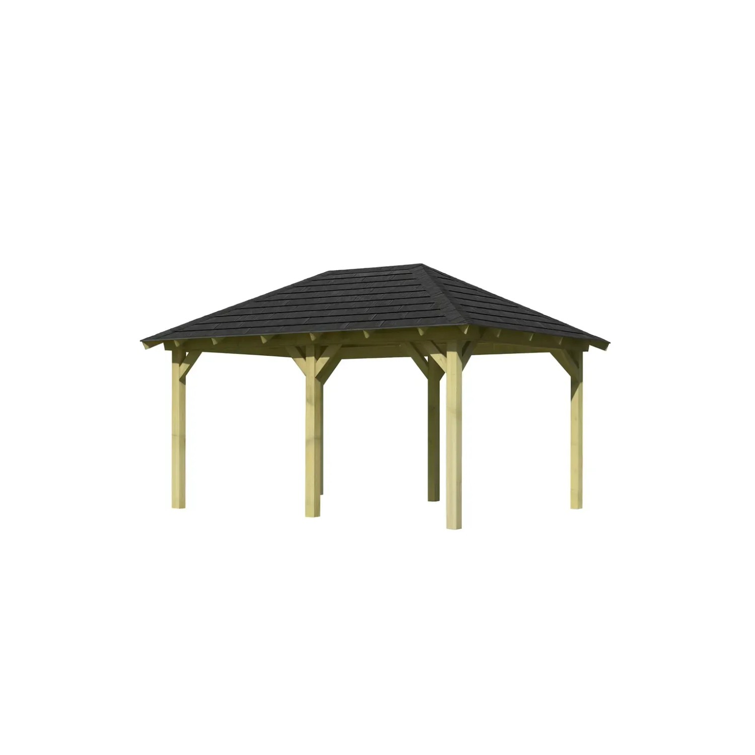 CHILLROI Pavillon Jalingo 2 Set KDI Inklusive Schindeln Schwarz Premium