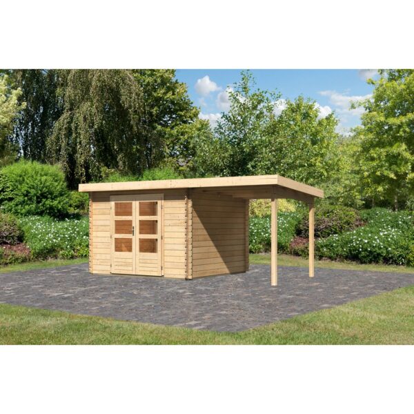 Karibu Holz-Gartenhaus Ängelholm Natur Pultdach Unbehandelt 280 cm x 280 cm Karibu Holz-Gartenhaus Ängelholm Natur Pultdach Unbehandelt 280 cm x 280 cm