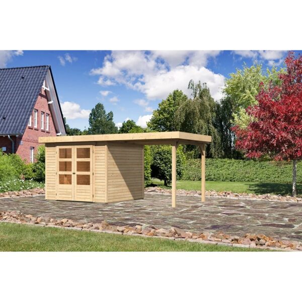 Karibu Holz-Gartenhaus Boras Natur Flachdach Unbehandelt 238 cm x 242 cm Karibu Holz-Gartenhaus Boras Natur Flachdach Unbehandelt 238 cm x 242 cm