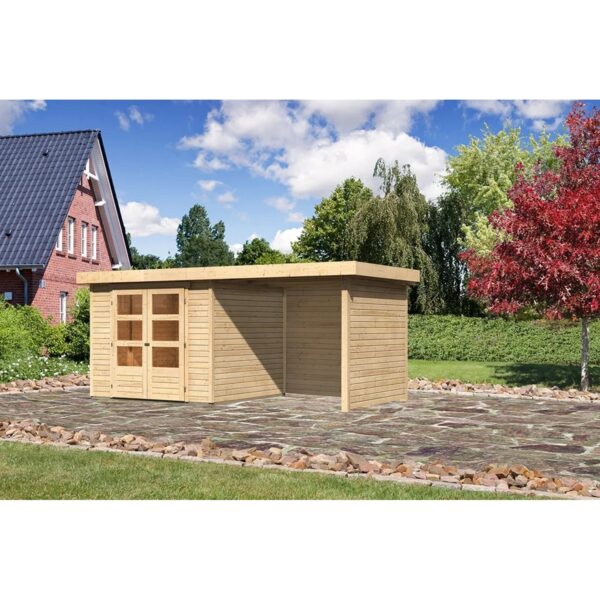 Karibu Holz-Gartenhaus Boras Natur Flachdach Unbehandelt 238 cm x 242 cm Karibu Holz-Gartenhaus Boras Natur Flachdach Unbehandelt 238 cm x 242 cm