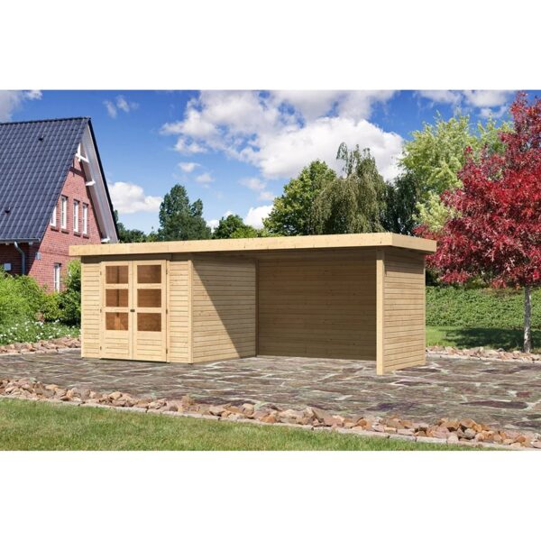 Karibu Holz-Gartenhaus Boras Natur Flachdach Unbehandelt 238 cm x 242 cm Karibu Holz-Gartenhaus Boras Natur Flachdach Unbehandelt 238 cm x 242 cm