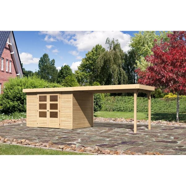Karibu Holz-Gartenhaus Boras Natur Unbehandelt 298 cm x 213 cm Karibu Holz-Gartenhaus Boras Natur Unbehandelt 298 cm x 213 cm