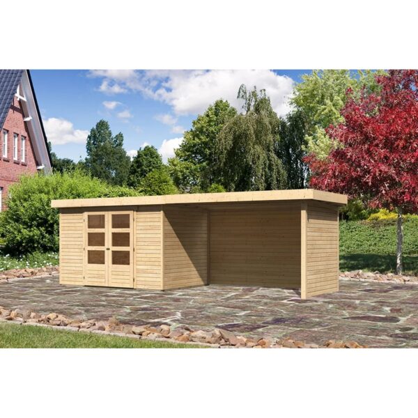 Karibu Holz-Gartenhaus Boras Natur Unbehandelt 298 cm x 213 cm Karibu Holz-Gartenhaus Boras Natur Unbehandelt 298 cm x 213 cm
