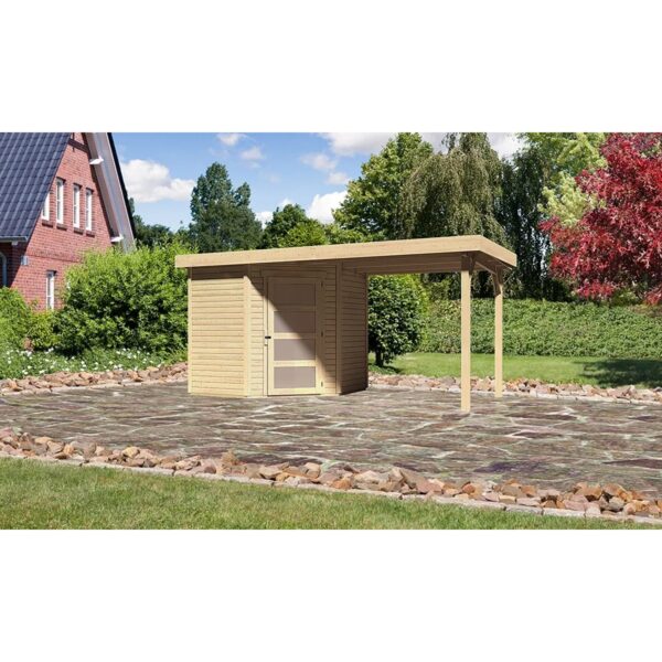 Karibu Holz-Gartenhaus Linköbing Natur Flachdach Unbehandelt 209 cm x 213 cm