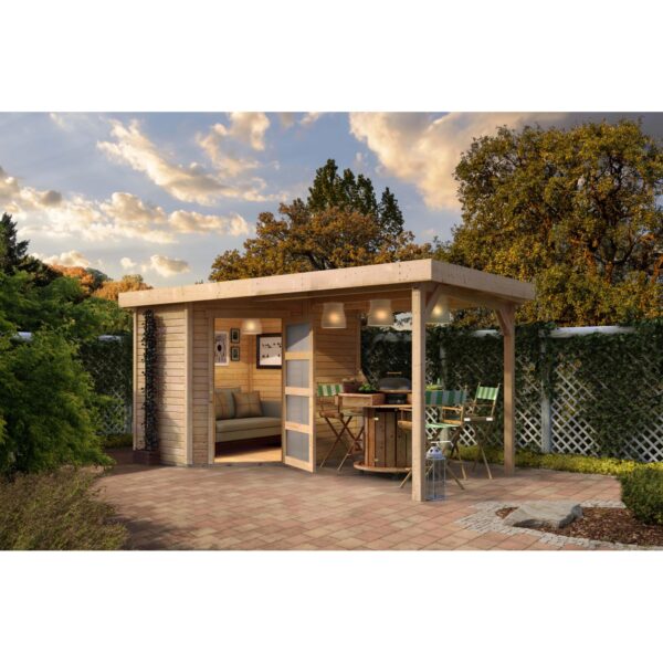 Karibu Holz-Gartenhaus Linköbing Natur Flachdach Unbehandelt 209 cm x 213 cm Karibu Holz-Gartenhaus Linköbing Natur Flachdach Unbehandelt 209 cm x 213 cm