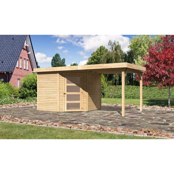 Karibu Holz-Gartenhaus Linköbing Natur Pultdach Unbehandelt 238 cm x 242 cm Karibu Holz-Gartenhaus Linköbing Natur Pultdach Unbehandelt 238 cm x 242 cm