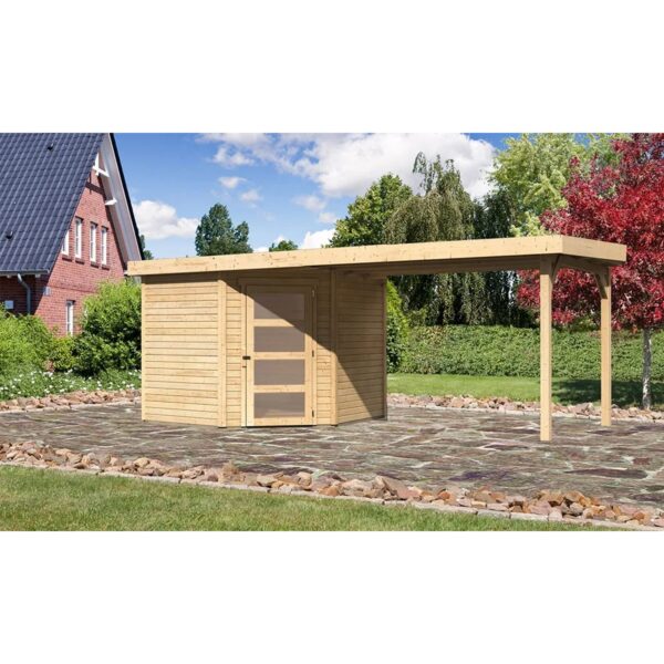 Karibu Holz-Gartenhaus Linköbing Natur Pultdach Unbehandelt 238 cm x 242 cm Karibu Holz-Gartenhaus Linköbing Natur Pultdach Unbehandelt 238 cm x 242 cm