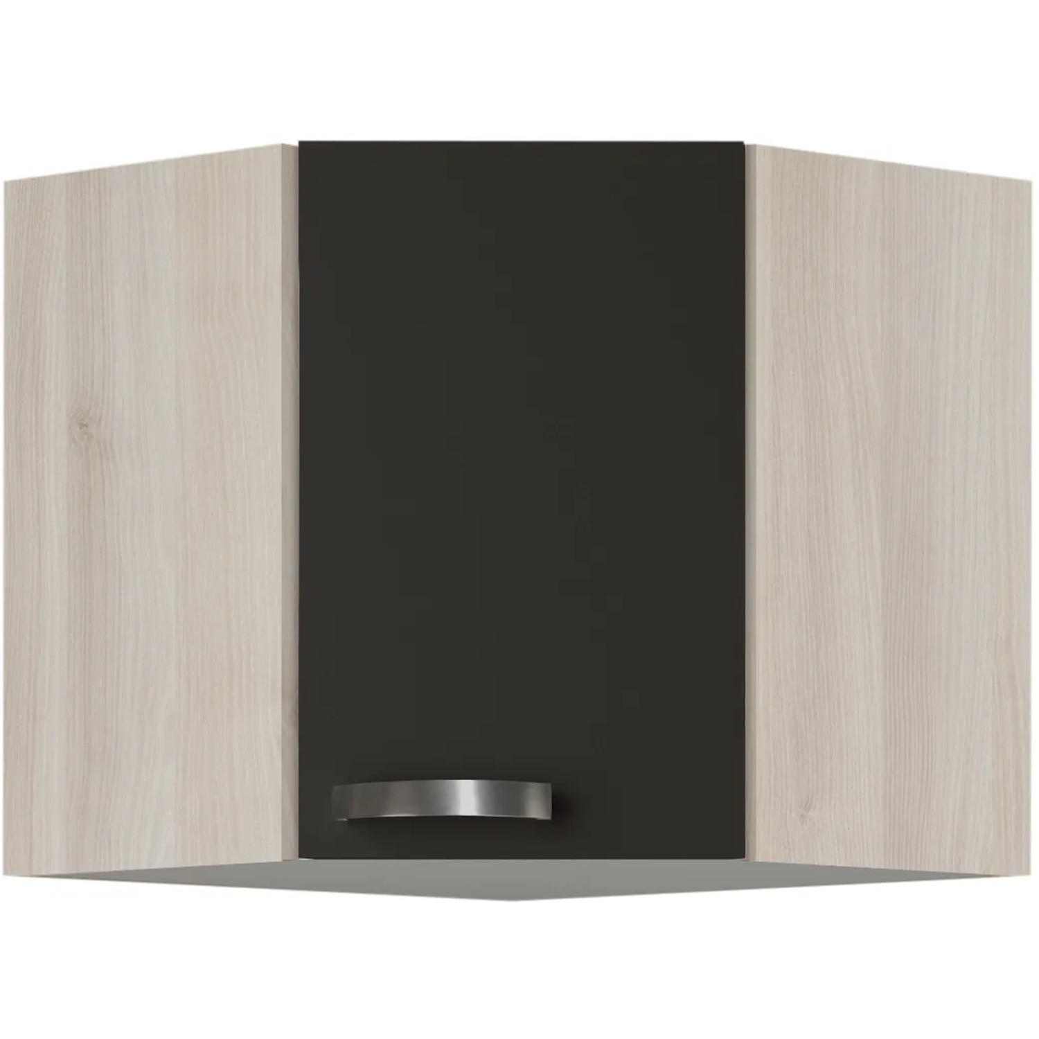 Optifit Küchen-Eckoberschrank Dakar220 60/60cm x 57,6cm x 34,6cm Anthrazit-Braun