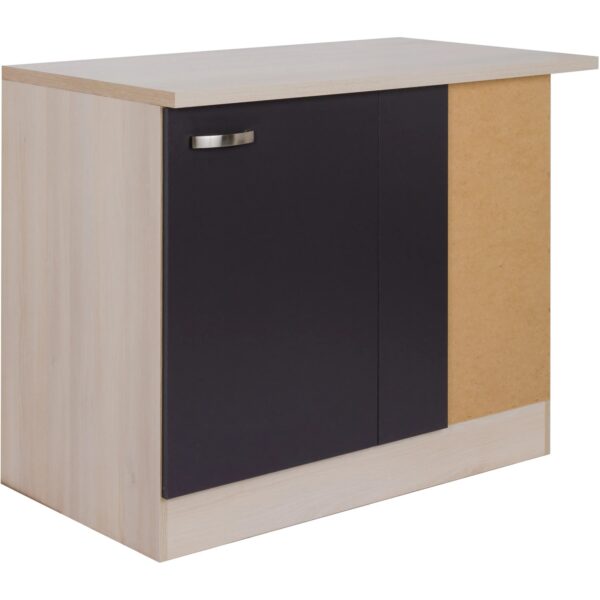Optifit Küchen-Eck-Unterschrank Faro220 100 x 84,8 x 60 cm Anthrazit Akazie Optifit Küchen-Eck-Unterschrank Faro220 100 x 84,8 x 60 cm Anthrazit Akazie
